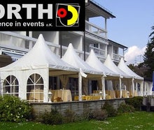 Pagode / Zelt mit elegantem Spitzdach und abnehmbaren Seitenwänden 5x5 m