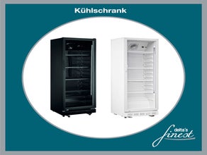 Kühlschrank mit Glastür & Beleuchtung / schwarz oder weiß