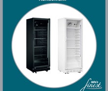 Kühlschrank mit Glastür & Beleuchtung / schwarz oder weiß