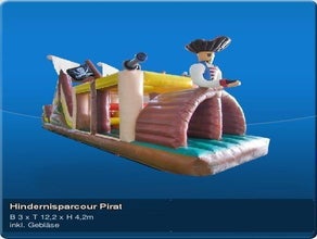Hindernisparcour Pirat Hüpfburg Springburg Eventmodul Kindergeburtstag