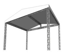 Bühnendach / Satteldach 9x7m (5m hoch) inkl. Planen und Gaze