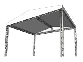 Bühnendach / Satteldach 9x7m (5m hoch) inkl. Planen und Gaze