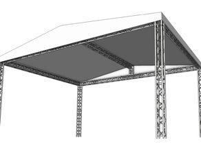 Bühnendach / Satteldach 9x7m (5m hoch) inkl. Planen und Gaze