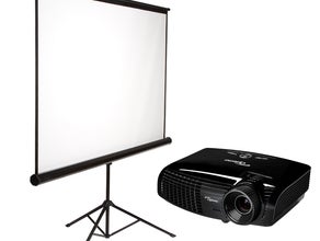 Präsentationsset S Leinwand und Beamer