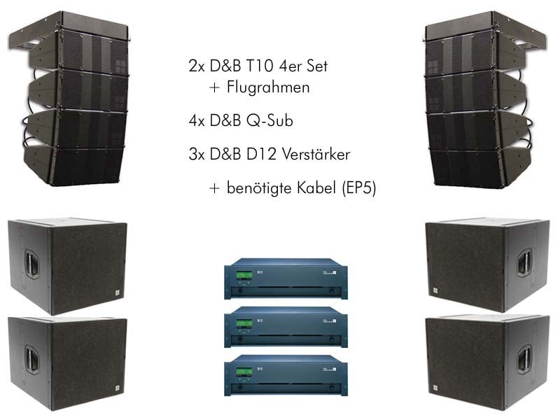 Line Array D&B T10 Q-Sub D12 Boxen / Lautsprecher für Event, Party ...