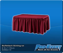 Buffettisch Skirting rot