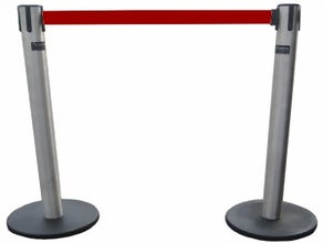Flughafenband, Tensatoren, Gurtpfosten, Absperrband, Personenleitsystem, Begrenzungspfosten, Gurtabsperrpfosten, Messeabsperrung