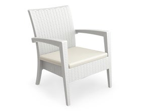 Rattan Loungesessel / Outdoor Sessel EDEN1 weiß