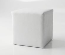 Sitzwürfel mieten – Weißer Loungecube (45×45 cm) aus Kunstleder
