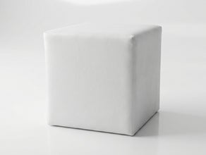 Sitzwürfel mieten – Weißer Loungecube (45×45 cm) aus Kunstleder