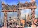 Inka Tempel Kulisse, Dschungel, Bühne