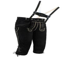Sofort Versand möglich | Trendige Männer Kniebund Lederhose Schwarz | Gr. 42 bis 66 | zünftig & modern von Spieth & Wensky | Online Verleih Miete ausleihen