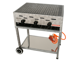 Gasgrill mit Untergestell und Pfanne
