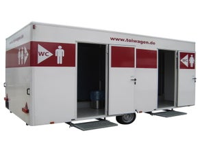 Toilettenwagen, Toi Wagen, WC Container, WC Anhänger, WC Wagen, VIP Toiletten, Veranstaltungstoilette, Toilettencontainer, Sanitär, Sanitäranlage, Sanitärwagen, Eventtoilette, Klowagen,mobile Toilette 4,5