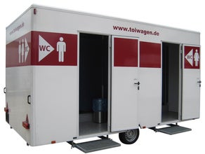 Toilettenwagen, Toi Wagen, WC Container, WC Anhänger, WC Wagen, VIP Toiletten, Veranstaltungstoilette, Toilettencontainer, Sanitär, Sanitäranlage, Sanitärwagen, Eventtoilette, Klowagen,mobile Toilette 4,5