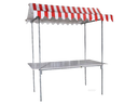 Stahl Marktstand rot-weiß mieten – Bartheke, Mobile Bar, Ausschanktheke, Eventtheke