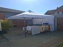 Faltpavillon aus Stahl 3x3 ,  Weiß , inkl Seitenteile.  Sehr robust und Profi Qualität