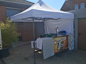 Faltpavillon aus Stahl 3x3 , Weiß , inkl Seitenteile. Sehr robust und Profi Qualität