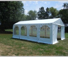 3x8 m Partyzelt, PVC weiß mieten leihen