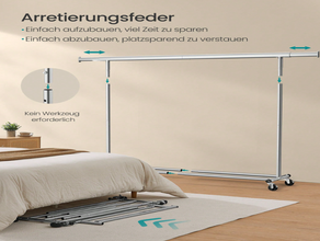 Kleiderständer auf Rollen und 50 stk Kleiderbügel