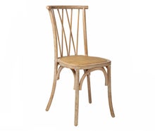 Holzstuhl ARTOIS naturbraun mit Rattan Sitzfläche | weds4rent