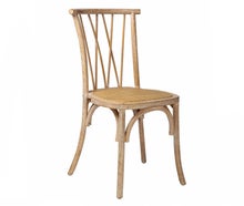 Holzstuhl ARTOIS naturbraun mit Rattan Sitzfläche | weds4rent