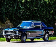 Ford Mustang schwarz 1968 Hochzeitsauto Oldtimer Ausfahrt Events Mieten