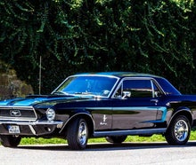 Ford Mustang schwarz 1968 Hochzeitsauto Oldtimer Ausfahrt Events Mieten