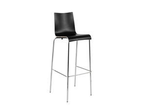 Barhocker, Thekenhocker, Counterhocker chrom / Sitzfläche schwarz