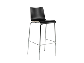 Barhocker, Thekenhocker, Counterhocker chrom / Sitzfläche schwarz