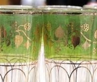 Orientalische Gläser und Untersetzer, Glas, Teller, Besteck, Orient