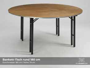 Bankett-Tisch rund Ø 183 cm