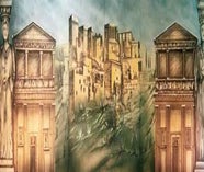 Griechenland Stadt Kulisse, Antik, Tempel, Säulen, Griechisch