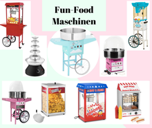 Zuckerwattemaschine, Popcornmaschine, Schokoladenbrunnen, Schokobrunnen, Schokofontäne, Popcornmaschine mit Wagen, Zuckerwattemaschine mit Wagen, Nacho Wärmer, Hot Dog Maschine, Hotdog, Funfood, Popcorn, Zuckerwatte, Slushy, Snow Cone Maschine, Eiscrusher