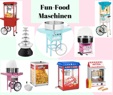Zuckerwattemaschine, Popcornmaschine, Schokoladenbrunnen, Schokobrunnen, Schokofontäne, Popcornmaschine mit Wagen, Zuckerwattemaschine mit Wagen, Nacho Wärmer, Hot Dog Maschine, Hotdog, Funfood, Popcorn, Zuckerwatte, Slushy, Snow Cone Maschine, Eiscrusher