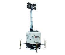 Mobiler Flutlichtmast  - Lichtmast - Lichtgiraffe - Notbeleuchtung  4x320 Watt LED  Beleuchtungsfläche 5000 qm²,  Lichtpunkthöhe 9 Meter, mit eigenen Generator