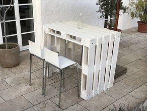 Paletten Stehtisch/Brückentisch (snow)