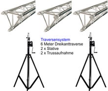 Traversensystem 6m mit Wind-up Stativen mieten