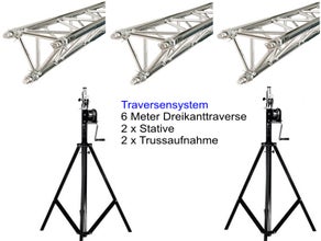 Traversensystem 6m mit Wind-up Stativen mieten