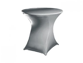 Stehtischhusse Stretchhusse Stehtischdecke silber-grau