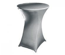 Stehtischhusse Stretchhusse Stehtischdecke silber-grau