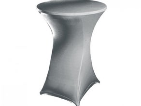 Stehtischhusse Stretchhusse Stehtischdecke silber-grau
