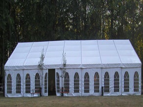 Partyzelt 20m x 30m weiß mit 50% Sprossenfenster