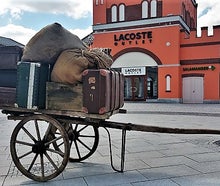 Handwagen Wagen - Marktkarren, Erntefest Dekoration