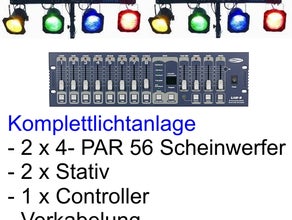 Lichtanlage 8 x Par 56 je 300 Watt mit Controller