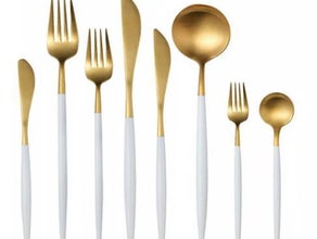 Goldenes Besteck mieten matt 1Teil 0,80 Verleih in 33647 Bielefeld mattes Besteck in Gold weiß
