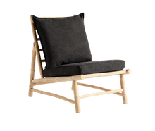 Bambus Lounge Sessel / Stuhl beige