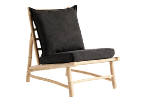 Bambus Lounge Sessel / Stuhl beige