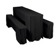 Festzeltgarnitur-Hussen für Bierzeltgarnitur 50cm Breite AMY in schwarz