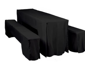 Festzeltgarnitur-Hussen für Bierzeltgarnitur 50cm Breite AMY in schwarz